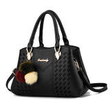 Women Shoulder Bag Hair Ball Black Bag