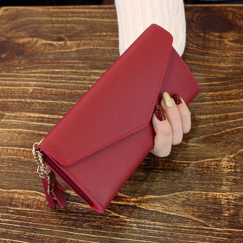 Wallet Tassel Multifunction Leather Long Design Card Holder