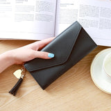 Wallet Tassel Multifunction Leather Long Design Card Holder