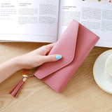 Wallet Tassel Multifunction Leather Long Design Card Holder
