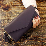 Wallet Tassel Multifunction Leather Long Design Card Holder
