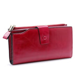 Wallet Oil Wax Leather Hasp Zipper Genuine Leather