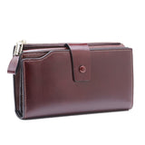 Wallet Oil Wax Leather Hasp Zipper Genuine Leather