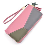 Wallet Soft Leather, Clutch, Patchwork, Cell Phone, Card Holders