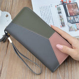 Wallet Soft Leather, Clutch, Patchwork, Cell Phone, Card Holders