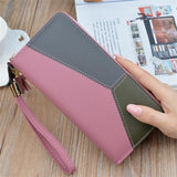 Wallet Soft Leather, Clutch, Patchwork, Cell Phone, Card Holders