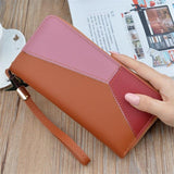 Wallet Soft Leather, Clutch, Patchwork, Cell Phone, Card Holders