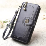Wallet Leather Zipper Long Card Holders