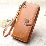 Wallet Leather Zipper Long Card Holders