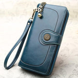 Wallet Leather Zipper Long Card Holders