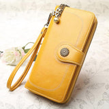 Wallet Leather Zipper Long Card Holders