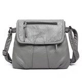 Women Soft Washed PU Leather Crossbody Bag