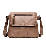 Women Soft Washed PU Leather Crossbody Bag