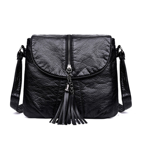 Women Shoulder Bag High Quality Soft Artificial Leather Tassel