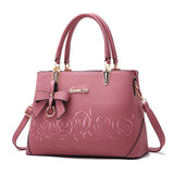 Women Shoulder Bag Leather Embroidery flower