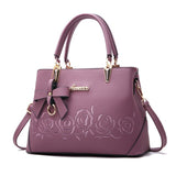 Women Shoulder Bag Leather Embroidery flower