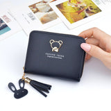 Wallet Tassel Cute Leather Zipper Credit Card Holder