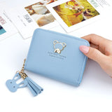 Wallet Tassel Cute Leather Zipper Credit Card Holder