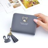 Wallet Tassel Cute Leather Zipper Credit Card Holder