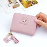 Wallet Tassel Cute Leather Zipper Credit Card Holder