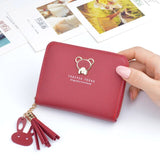 Wallet Tassel Cute Leather Zipper Credit Card Holder