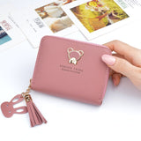 Wallet Tassel Cute Leather Zipper Credit Card Holder