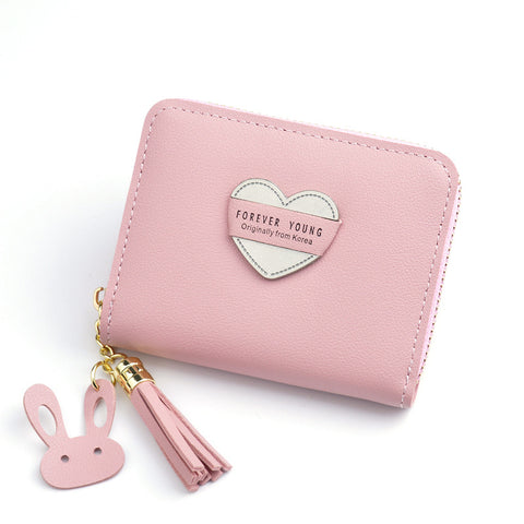 Wallet Tassel Cute Leather Zipper Credit Card Holder