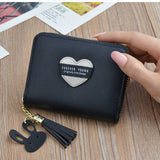 Wallet Tassel Cute Leather Zipper Credit Card Holder
