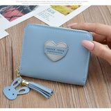 Wallet Tassel Cute Leather Zipper Credit Card Holder