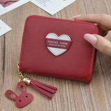 Wallet Tassel Cute Leather Zipper Credit Card Holder