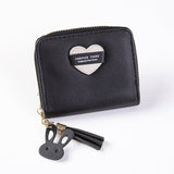 Wallet Leather Heart Pattern Mini Elegant