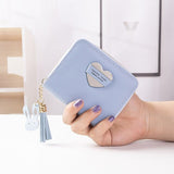 Wallet Leather Heart Pattern Mini Elegant