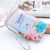 Wallet Zipper Capacity Double-face Printing Crane Carteira
